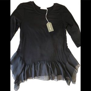 Anthropologie Ruffle Hem Tunic Top